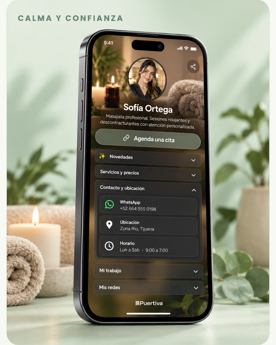 Perfil de bienestar en smartphone premium